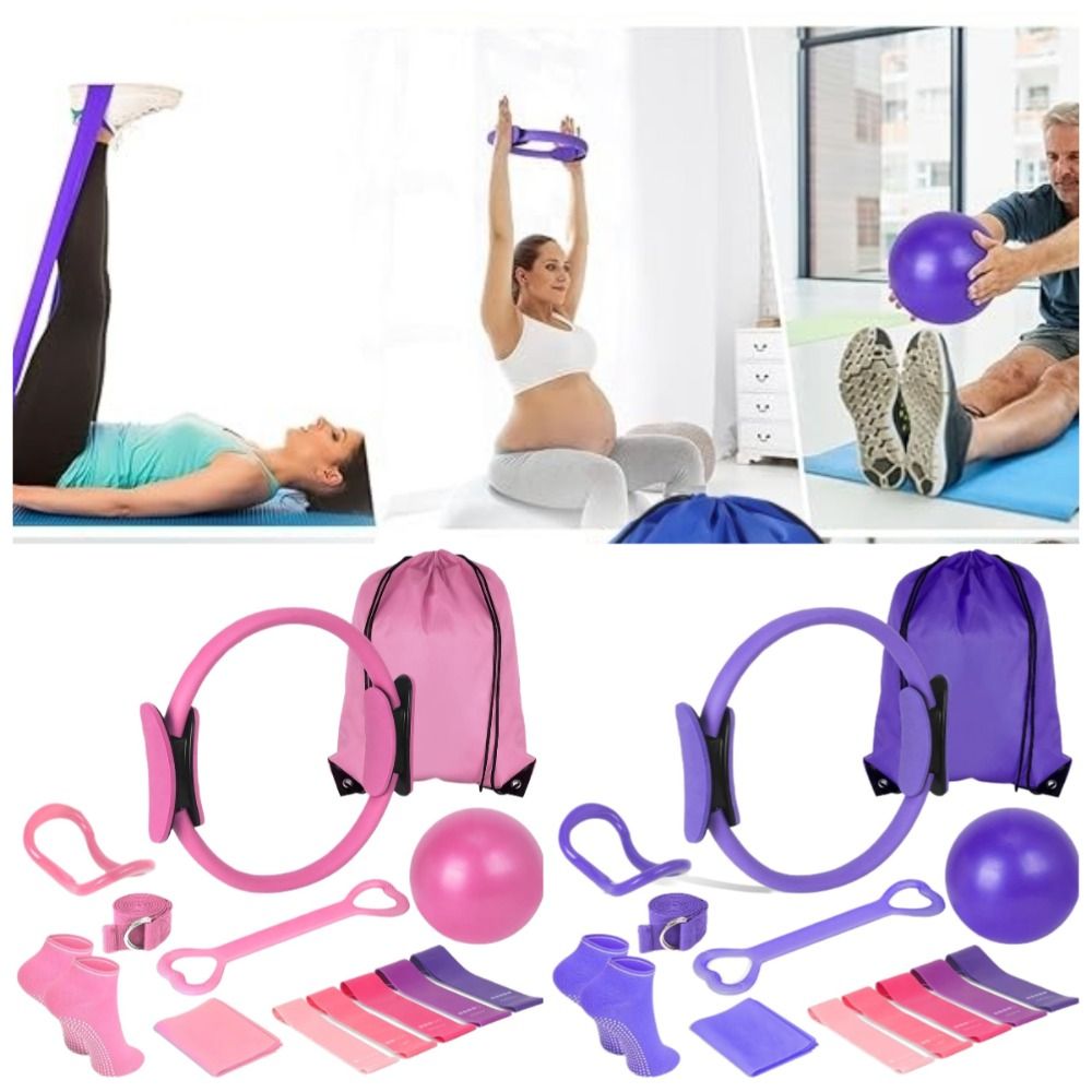 Pilates Yoga For Weight Loss - 13個セット ポータブルピラティスボールセット 体重減少 ボディシェイピング ヨガ ピラティスサークル