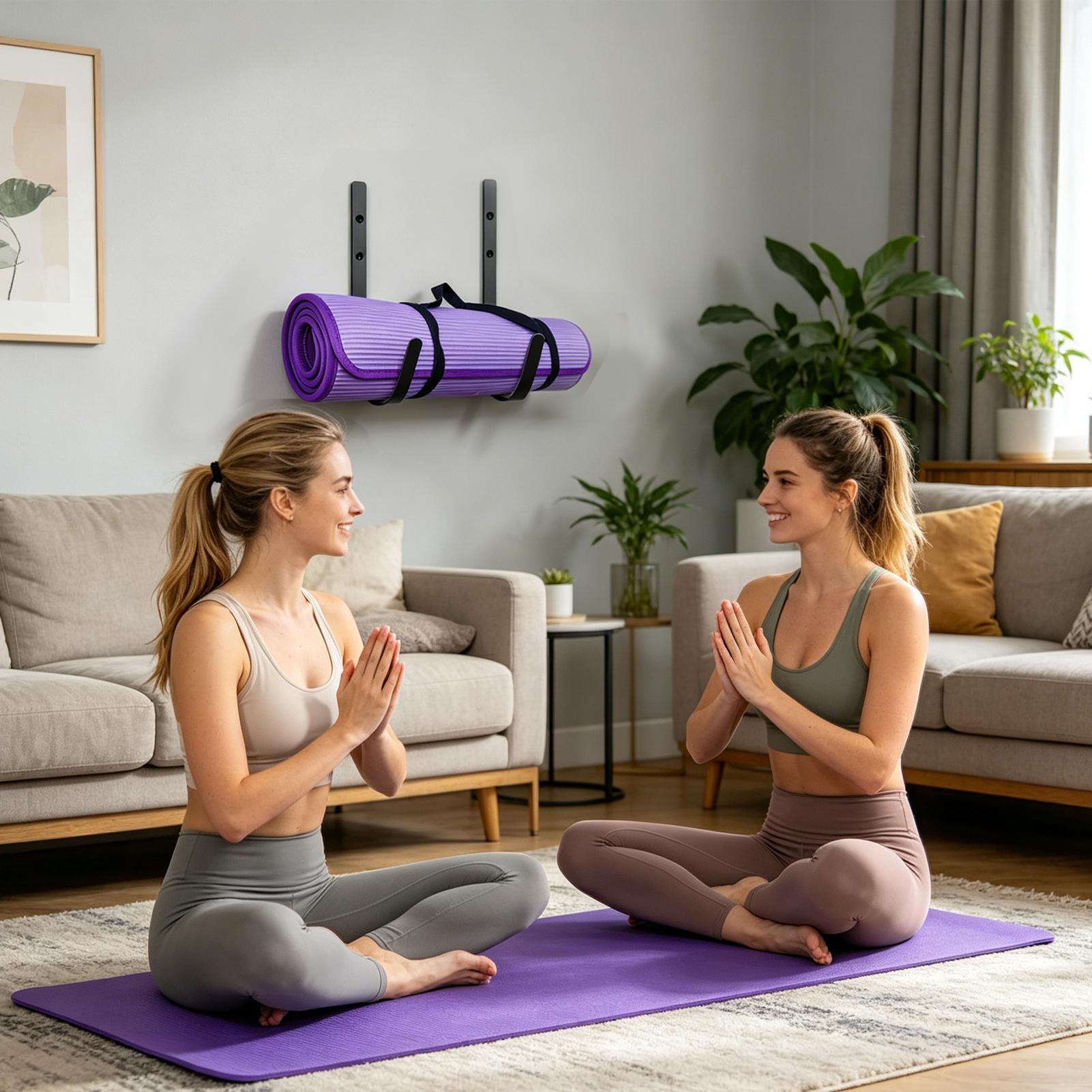フック付きカーブデザインヨガマット壁掛けフォームローラーオー - Pilates Yoga Garage のレビューと価格