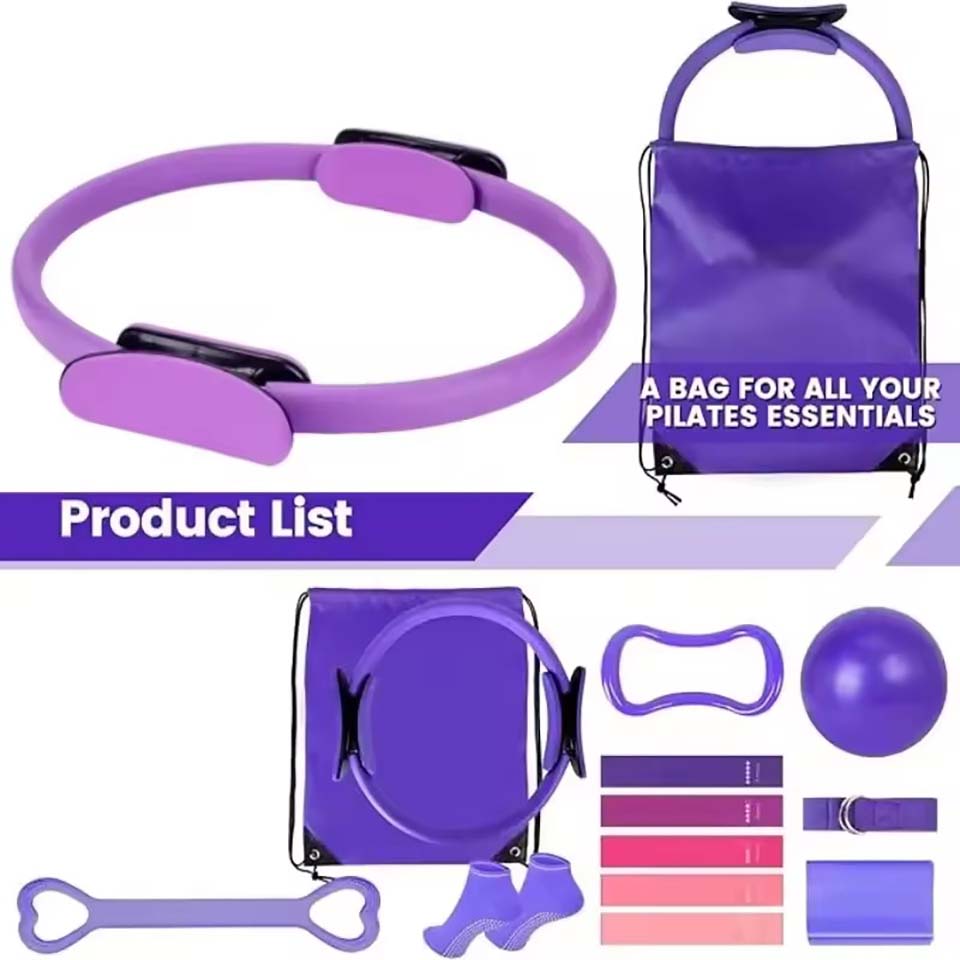 13 ピース/セットヨガサークルジムセットピラティスボールセ - Pilates Yoga For Weight Loss のレビューと価格